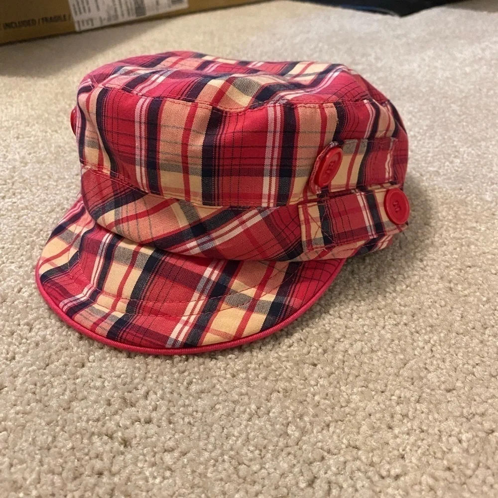 Girls Pink Plaid Hat